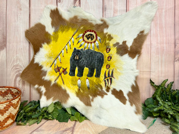 Painted Calf Hide -Native Bear