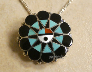 Zuni Sun Face Pendant Necklace 20