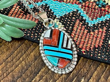 Zuni Inlay Necklace -20" Chain