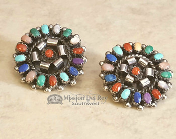 Zuni Sterling Silver & Stone Earrings