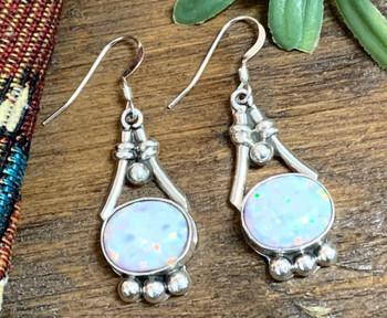 Pair Native American Silver Earrings -Navajo