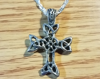 Navajo Silver Celtic Cross Necklace 20" Chain