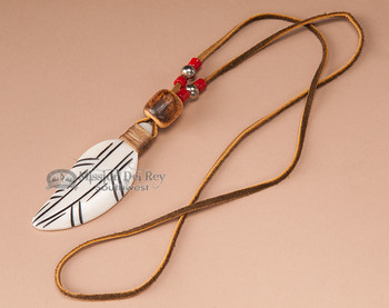 Native American Bone Feather Necklace 18.5