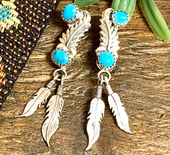 Sterling Silver Earrings -Feathers