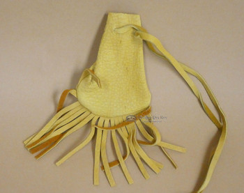 Navajo Deer Skin Pouch - Gold