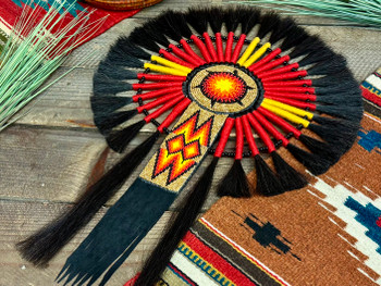 Native American Beaded and Horse Hair Dance Bustle-Turtle