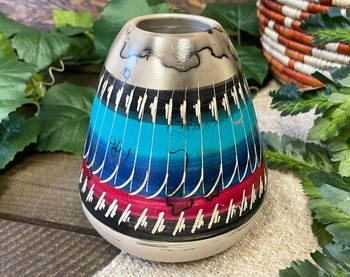 Navajo Rainbow Horsehair Vase