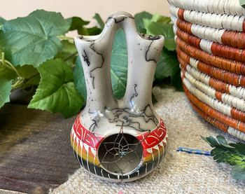 Navajo Rainbow Horsehair Dreamcatcher Wedding Vase