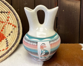 Navajo Color Band Wedding Vase -Kokopelli