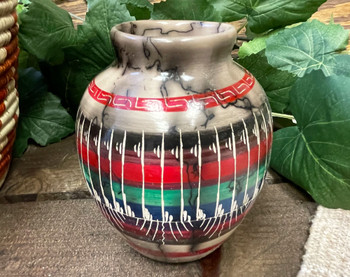 Navajo Horsehair Color Band Vase