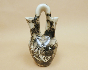 Navajo Horse Hair Pottery Wedding Vase