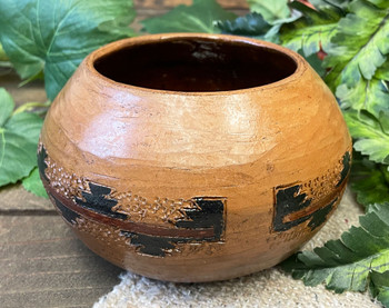 Etched Navajo Pottery Vase