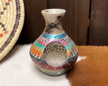 Native American Horse Hair Vase 4.25