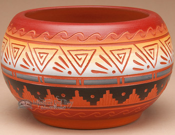 Navajo Etched Pottery Bowl