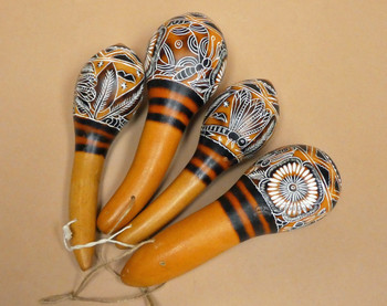 Andean Etched Gourd Rattles