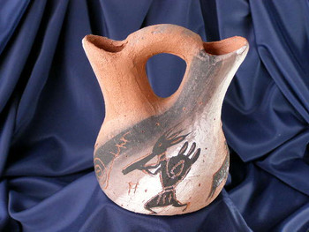 American Navajo Etched Wedding Vase 5.5" -Petroglyphs (92)