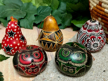 Andean Gourd Christmas Ornament Set