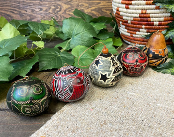 5 Piece Andean Gourd Ornament Set
