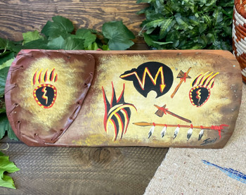 Laced Rawhide Painted Bowl -Fetish Bear