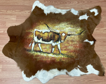 Painted Goat Hide -Longhorn