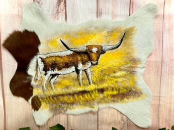 Painted Goat Hide -Longhorn