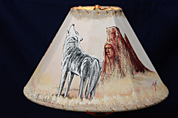 Southwest Decor Leather Lamp Shade 15" -Wolf