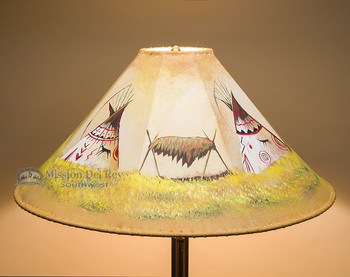 Painted Leather Lamp Shade 24" -Teepees