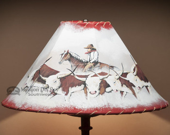 Painted lampshade - Cattledrive 18"