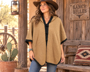 Alpaca Southwestern Hooded Poncho