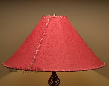 Western Leather Lamp Shade - 22" Red Pig Skin