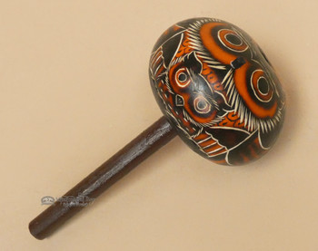 Andean Gourd Rattle - Orange Owl