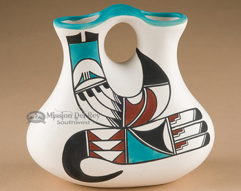 Hand Painted Tigua Wedding Vase - Rainbird