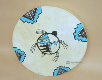 Tarahumara Hand Painted Drum -Turtle