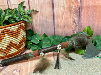 Navajo Metal Blade Tomahawk w/ Rawhide Handle