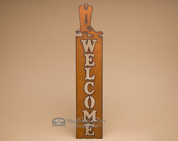 Western Metal Welcome Sign - Boot