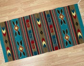 Handwoven Zapotec Indian Wool Rug