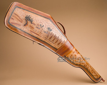 Hand Tooled Leather Rifle Scabbard - Deer & Elk