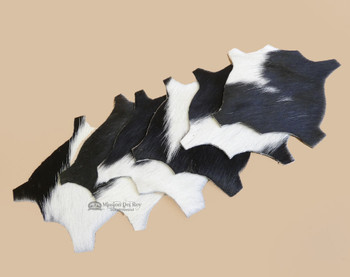Genuine Cowhide 6 piece set of Coasters - Black and White