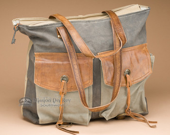 Western Canvas Shoulder Bag - Vintage Style