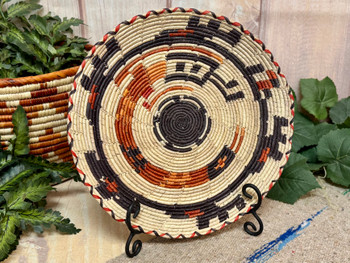 Flat Woven Basket w/ Stand