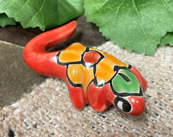 Mini Painted Pottery Gecko