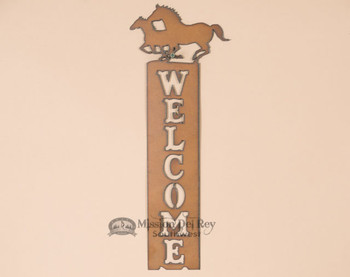 Western Running Horses Welcome Sign