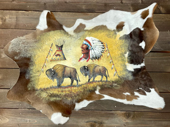 Cowhide hand painted Indian Art