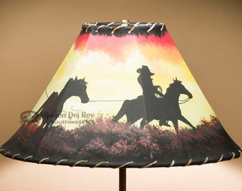 Southwest Painted Lamp Shade 16" -Trail Hand
