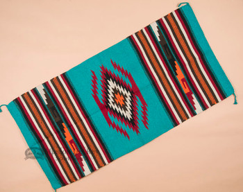 Southwestern Hand Woven Fiesta Rug 32x64 -Turquoise