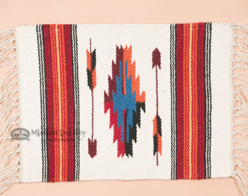 Handwoven Chimayo Place Mat 15x20 -Orange Arrow Handwoven Chimayo Place Mat 15x20 -Orange Arrow