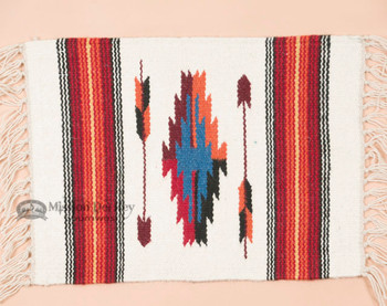 Handwoven Chimayo Place Mat 15x20 -Orange Arrow