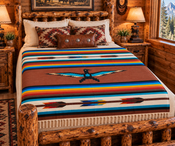 Native Style Woven Blanket -Thunderbird