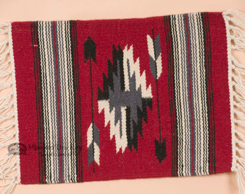Handwoven Chimayo Wool Place Mat 15x20 -Red