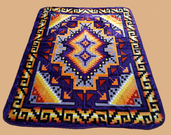 Luxury Plush Southwest Design Blanket -Navajo Purple